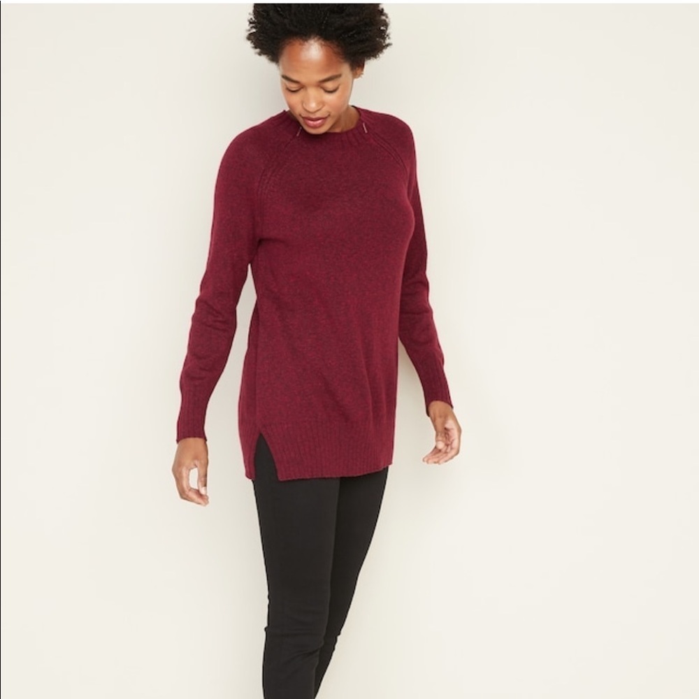 NWT Maternity Hidden-Zipper Nursing Tunic Sweater​ - Picture 2 of 6